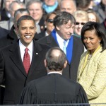 President Obama during the flubbed Oath of Office