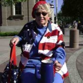 Connie Atkins, 82, with her Teapot and Teabags