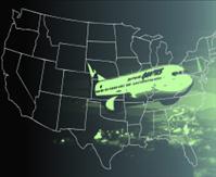 airplane usa map graphic - DNR