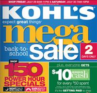 Kohl's Mega back-to-school sales flyer - July 29 and 30, 2011