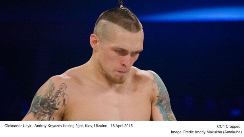 Oleksandr Usyk - Andrey Knyazev boxing fight, Kiev, Ukraine. 18 April 2015