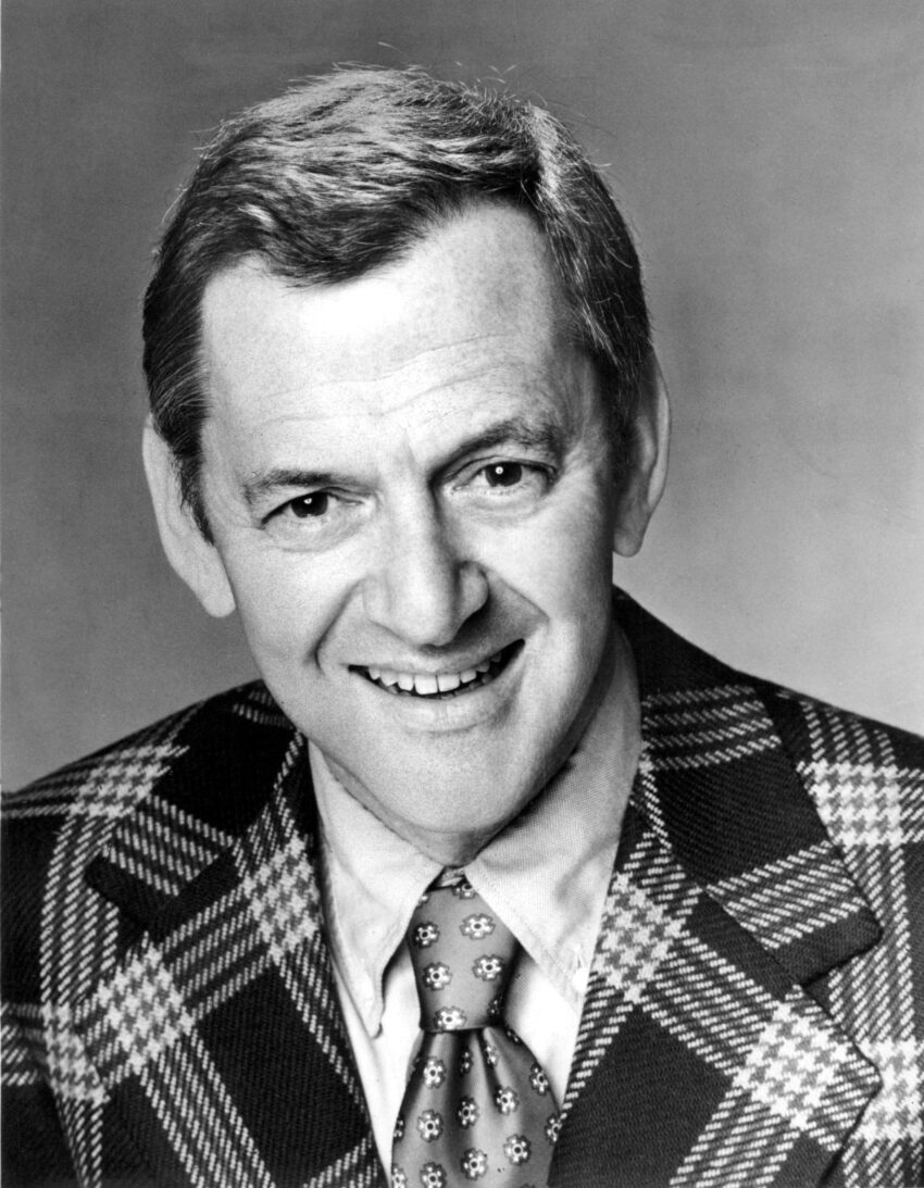 Promotional photograph of Tony Randall. Back of this photo print contains stamps of dates and proprietors that used this photo for "editorial uses only". Also, it contains pasted attachment of information printed by ABC Public Relations; the secondary detachable paper was already detached.