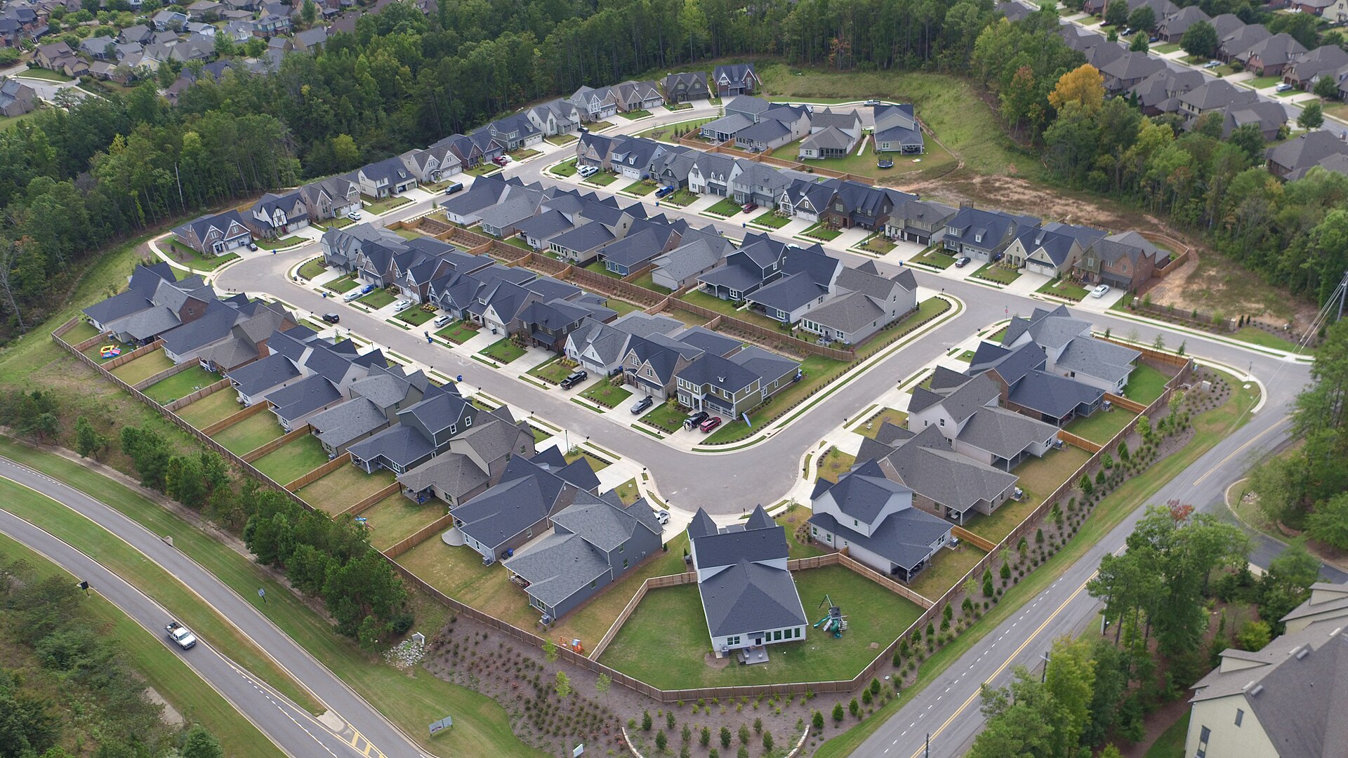 Aerial view of the Alabama Power Smart Neighborhood, ORNL microgrid technology is being used to create energy efficiencies (49773570336).jpg
