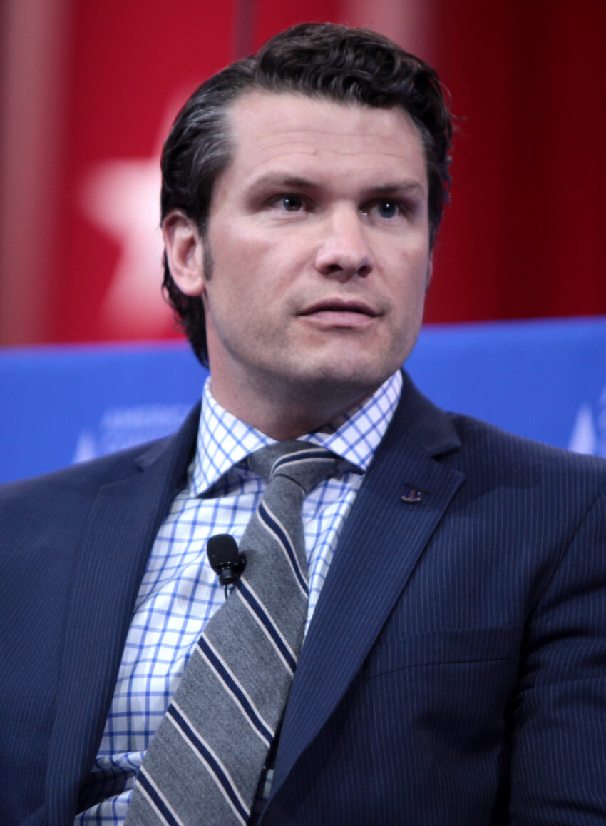 Pete Hegseth speaking at an event in Washington, D.C.