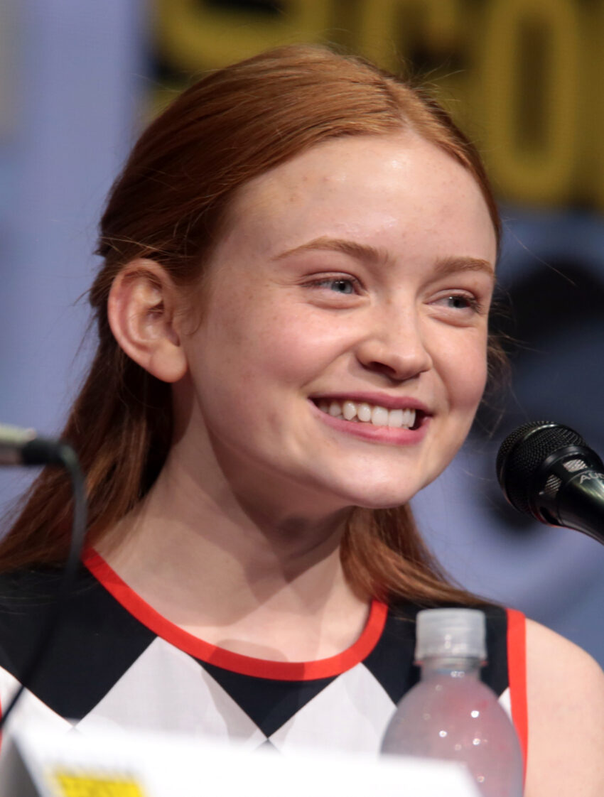 Sadie Sink speaking at the 2017 San Diego Comic-Con International in San Diego, California.