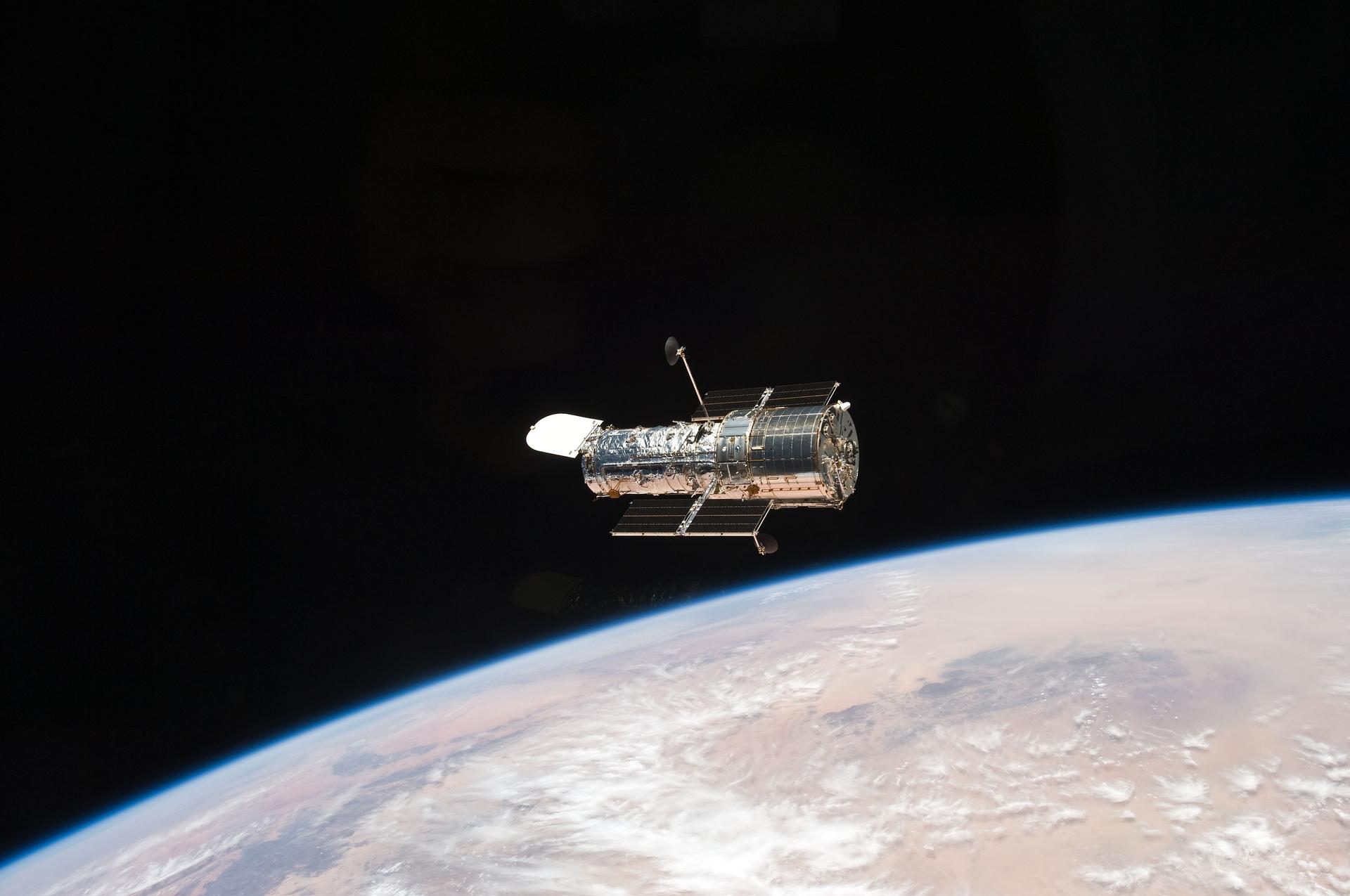 View of the HST after being released from the Shuttle Atlantis