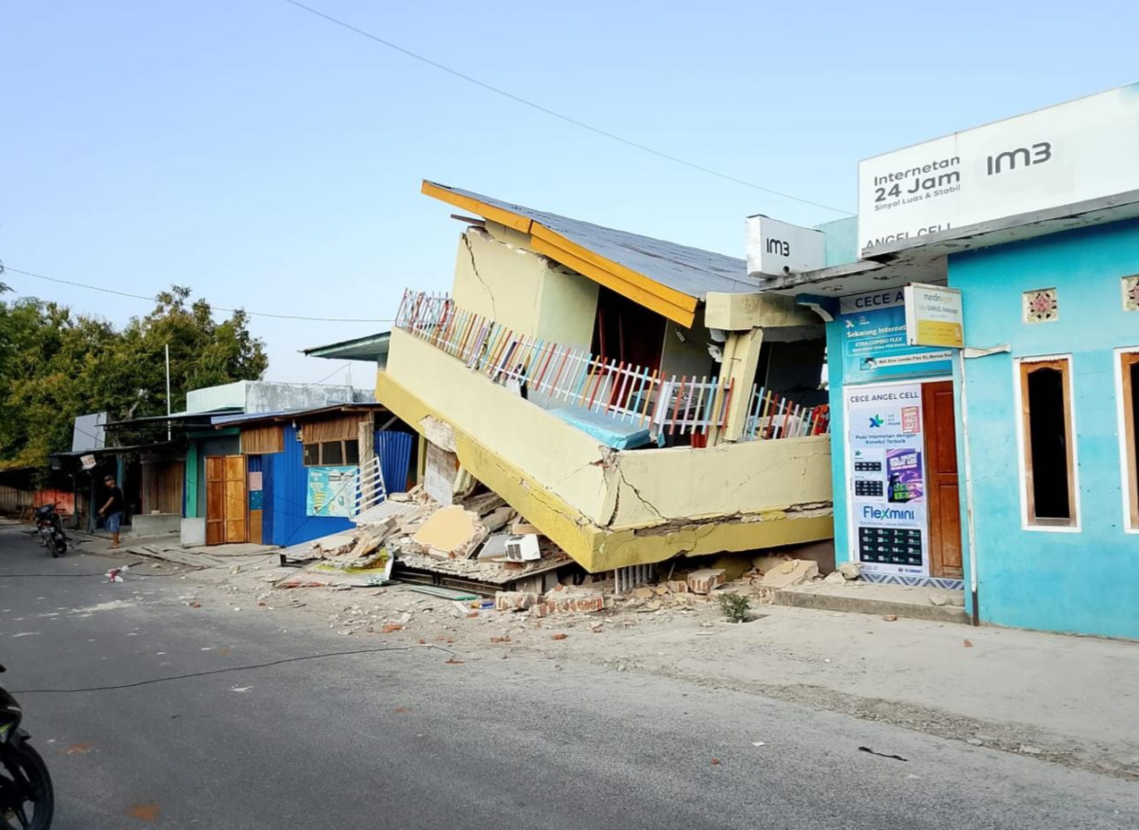 A building destroyed in East Manggarai Regencies after the Flores earthquake in August 15, 2026