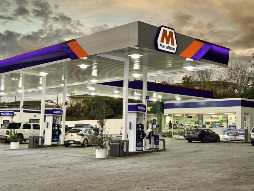 A Marathon Petroleum gas station in Murphy, North Carolina