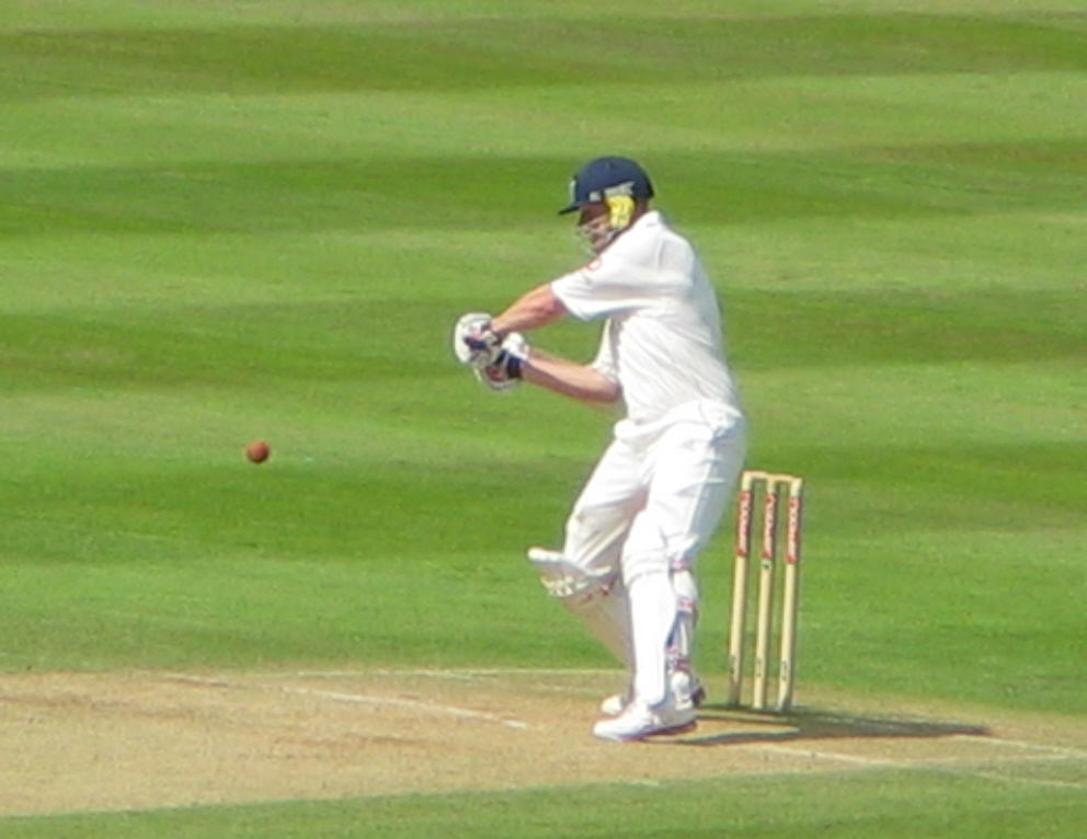 Edgbaston - Aug 2005 - Eng v Aus - Andrew Flintoff - Six! (3764801159).jpg