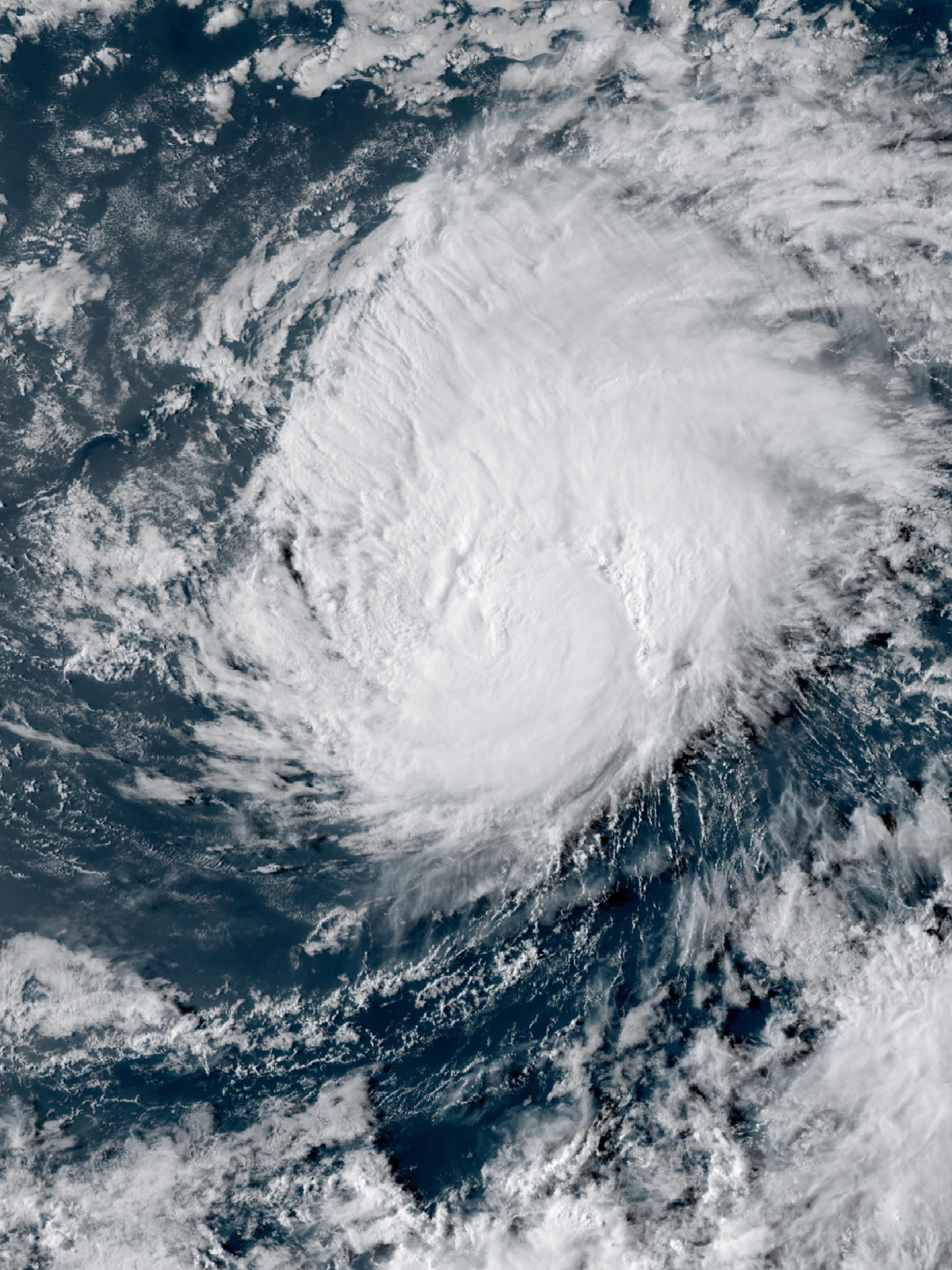Hurricane Lala at its initial peak intensity on August 16, 2026.