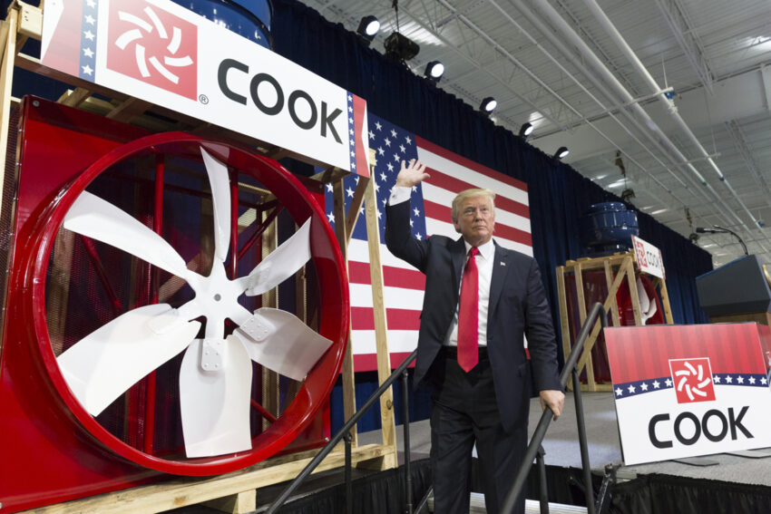 President Donald J. Trump participates in a tax reform kickoff event at the Loren Cook Company, Wednesday, August 30, 2017, in Springfield, Missouri.