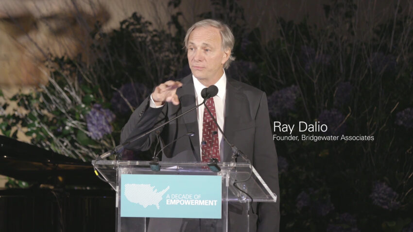 Ray Dalio while giving a speech at the 10th anniversary celebration of charity Grameen America. Metropolitan Museum of Art, September 23 2017.