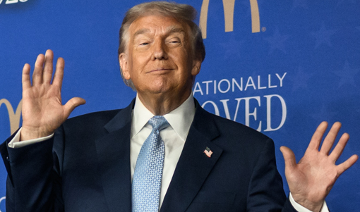 President Donald Trump arrives on stage to deliver remarks at the McDonald’s Impact Summit, Monday, November 17, 2025, at the Westin D.C. in Washington, D.C. (Official White House Photo by Daniel Torok)