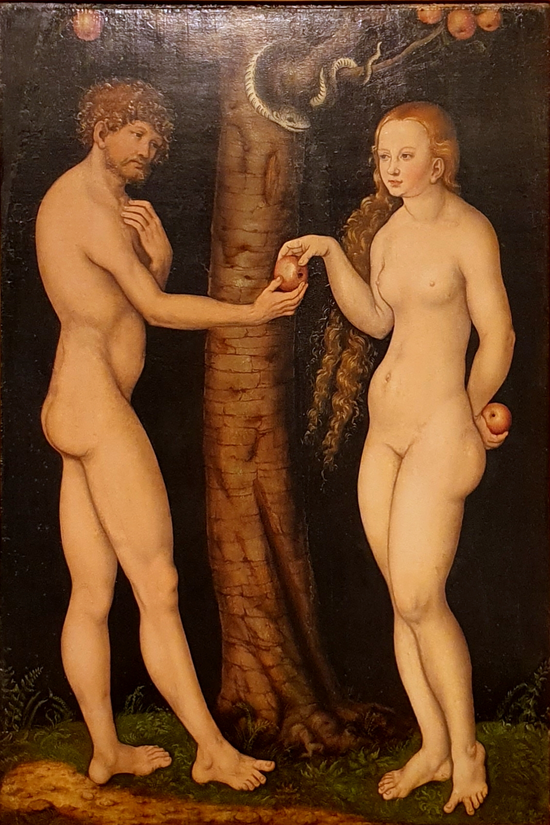 'Adam and Eve' (1520) by Lucas Cranach the Elder - Museo Soumaya - Mexico 2024.jpg