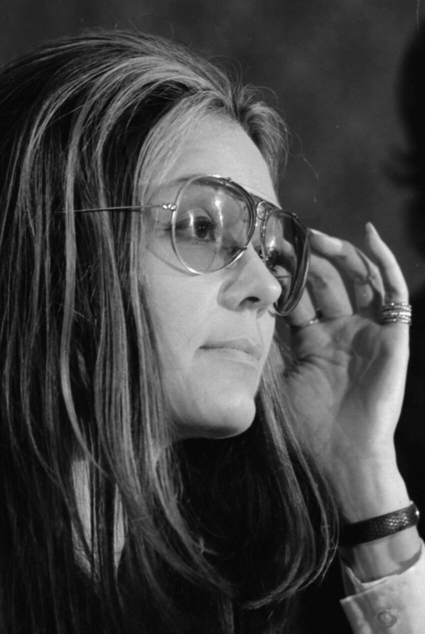 Gloria Steinem at news conference, Women's Action Alliance.
