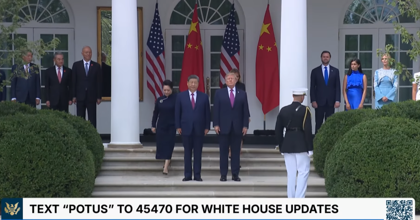 Military Review with the President of China and Madame Peng