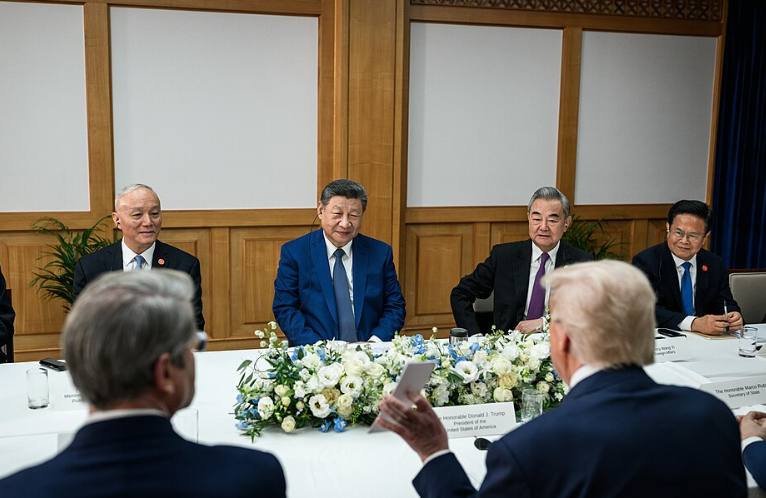 President Donald Trump participates in a bilateral meeting with Chinese President Xi Jinping