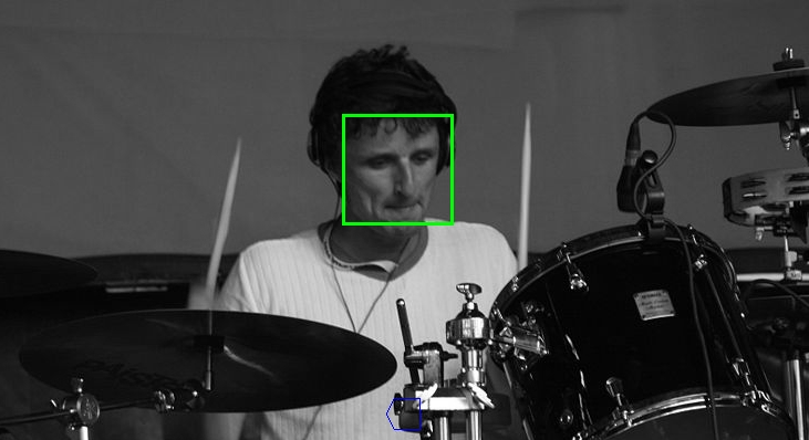 The face of the man was detected by special software