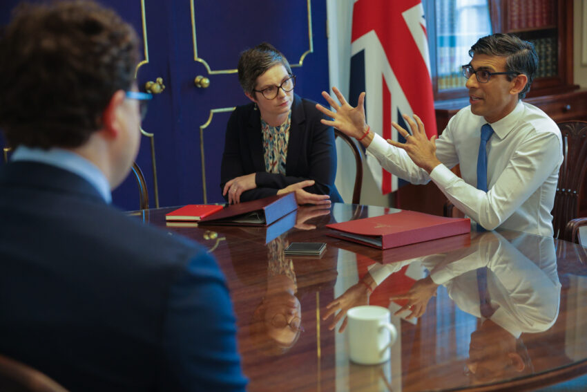 24/05/2023. London, United Kingdom. The Prime Minister Rishi Sunak meets with Demis Hassabis, CEO DeepMind, Dario Amodei, CEO Anthropic, and Sam Altman, CEO OpenAI, in 10 Downing Street. Picture by Simon Walker / No 10 Downing Street