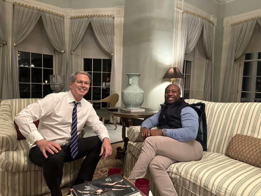 Senator Tim Scott meeting with Scott Bessent, President-elect Donald Trump’s choice for Treasury Secretary.