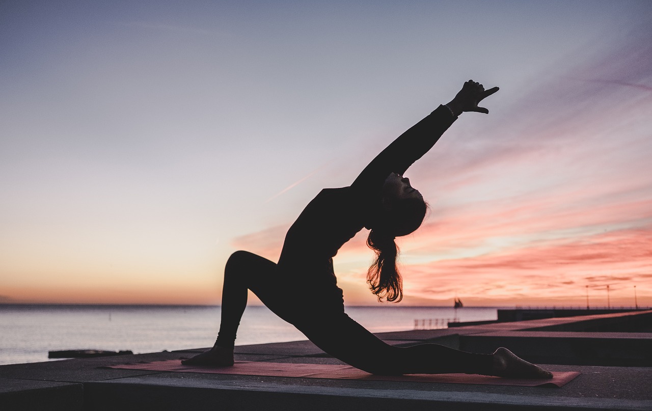 yoga, outdoors, sunrise, meditation, fitness