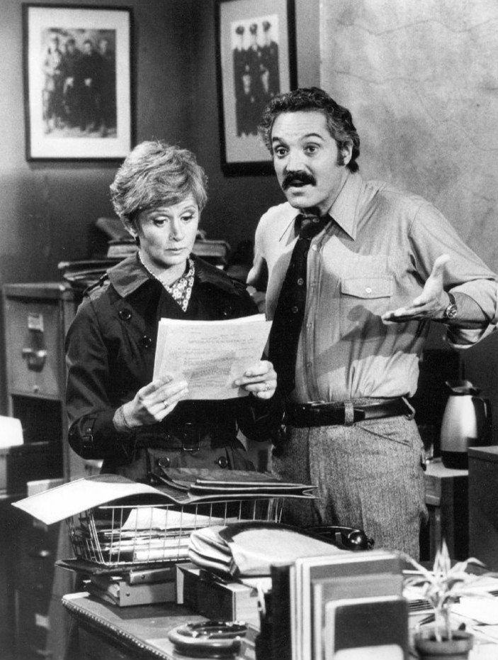 Publicity photo of Hal Linden and Barbara Barrie as Barney and Liz Miller from the television program Barney Miller.