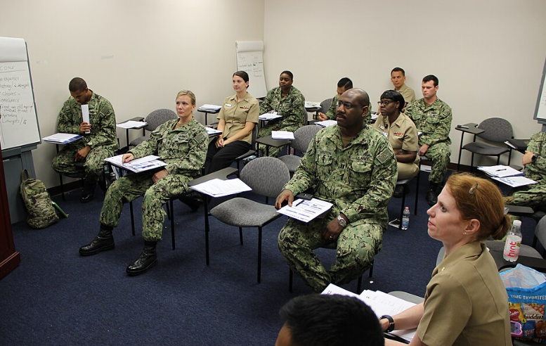 Staff from throughout U.S. Naval Hospital Naples, Italy participated in a three and a half day train-the-trainer Caregiver Occupational Stress Control (CgOSC)course.