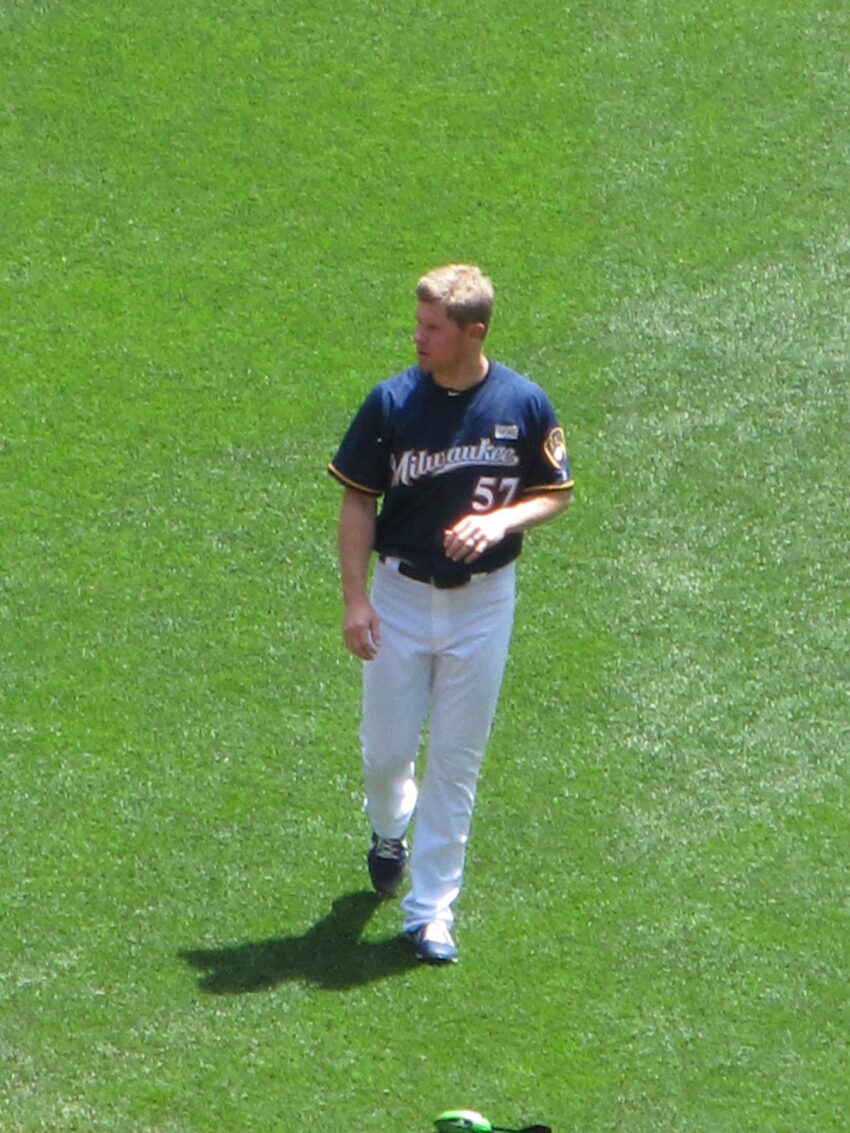 Chase Anderson before the Milwaukee Brewers play the Los Angeles Dodgers on June 4, 2017