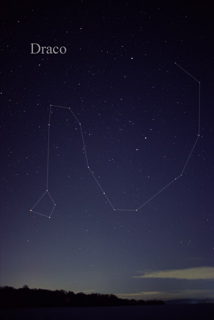 Photography of the constellation Draco, the dragon