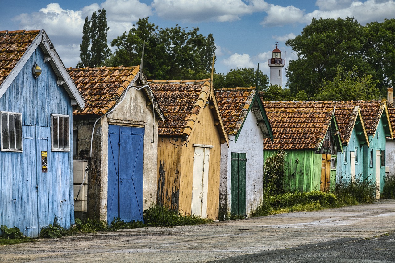 huts, island, france, nature, vacations