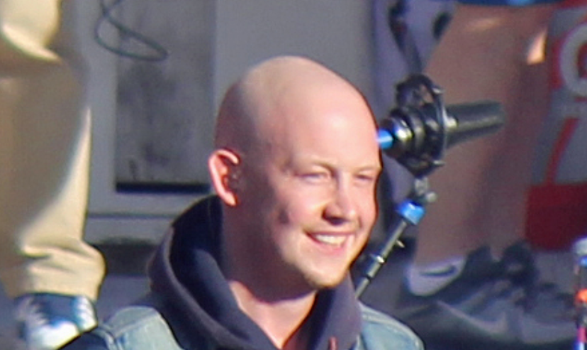 Isaac Slade, a musician and member of the rock group The Fray. The picture was taken during half time at the 2013 AFC Championship game between the Denver Broncos and the New England Patriots at Sports Authority Field in Denver, Colorado.