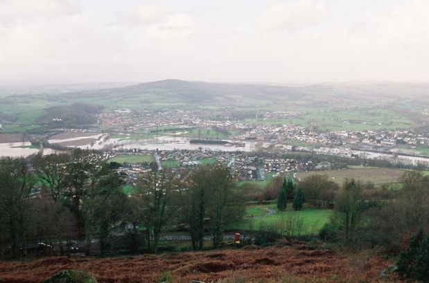 Monmouth and the River Wye in flood