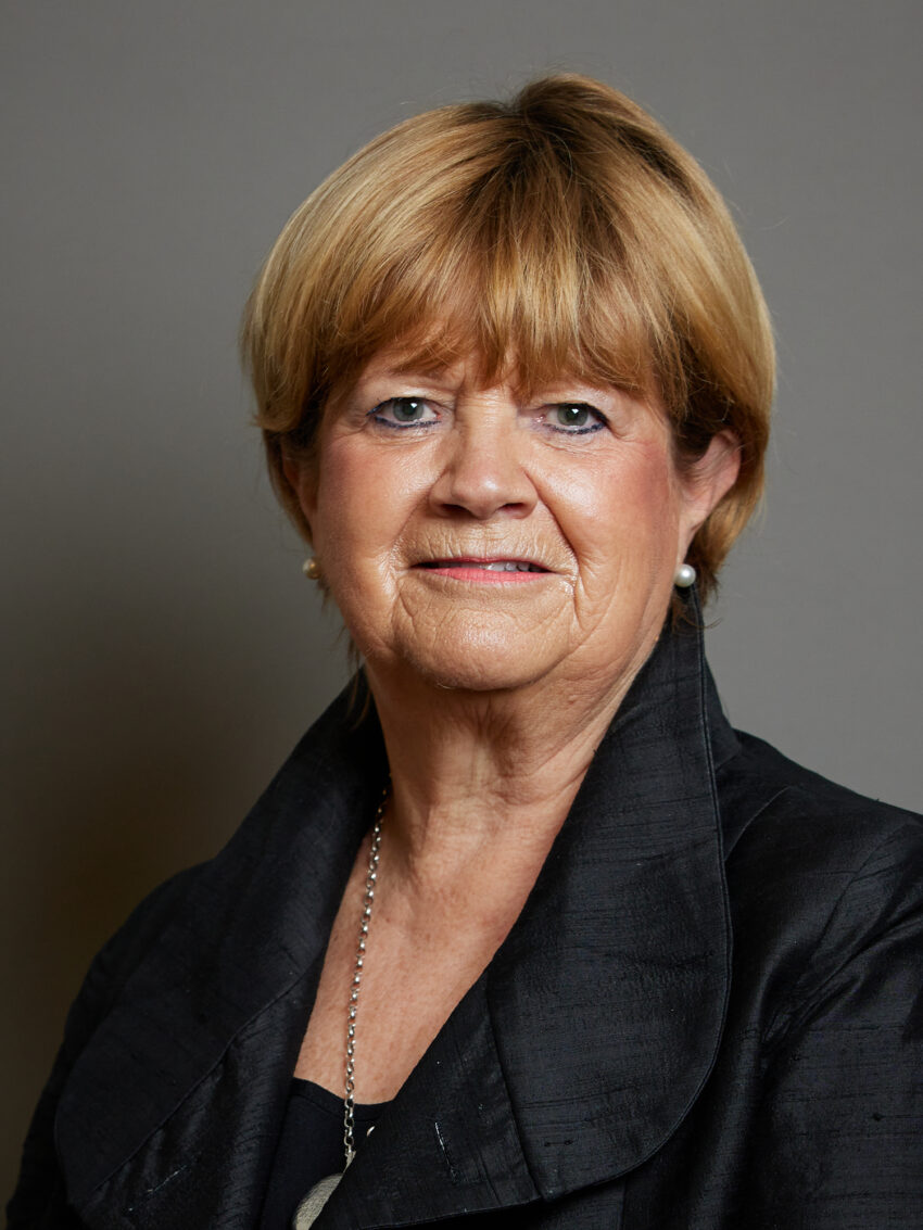 Official portrait of Baroness Hallett, 3:4 crop.