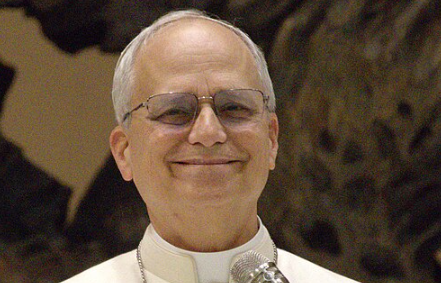 Pope Leo XIV during an audience with the media on Monday, May 12, 2025.