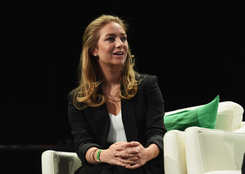 NEW YORK, NY - MAY 11: Co-founder and CEO of Bumble Whitney Wolfe speaks onstage during TechCrunch Disrupt NY 2016 at Brooklyn Cruise Terminal on May 11, 2016 in New York City. (Photo by Noam Galai/Getty Images for TechCrunch)